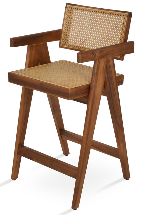 Pierre J Stool Teak Full Wicker by sohoConcept