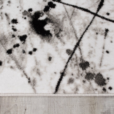 Paladin 3368_28 Black Grey Paint Drips and Lines Area Rug by Novelle Home