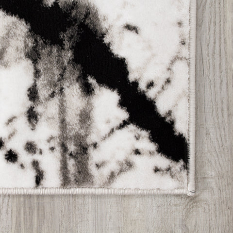 Paladin 3368_28 Black Grey Paint Drips and Lines Area Rug by Novelle Home