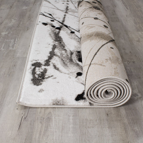 Paladin 3368_28 Black Grey Paint Drips and Lines Area Rug by Novelle Home