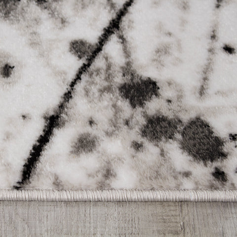 Paladin 3368_28 Black Grey Paint Drips and Lines Area Rug by Novelle Home
