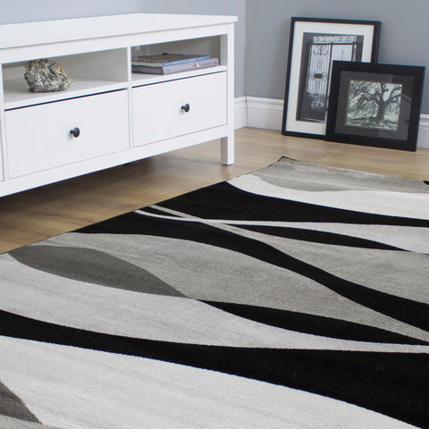 Paladin 3597_58 Grey Black Overlay Twists Area Rug by Novelle Home