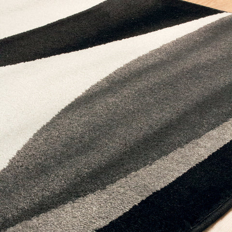 Paladin 3597_58 Grey Black Overlay Twists Area Rug by Novelle Home