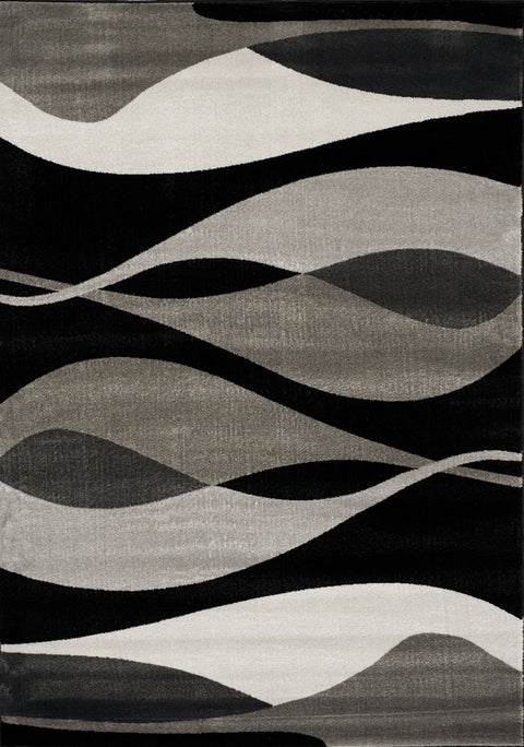 Paladin 3597_58 Grey Black Overlay Twists Area Rug by Novelle Home