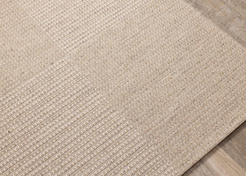 Peak Beige Variegated Texture Block Wool Rug by Kalora Interiors
