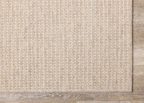 Peak Beige Variegated Texture Block Wool Rug by Kalora Interiors