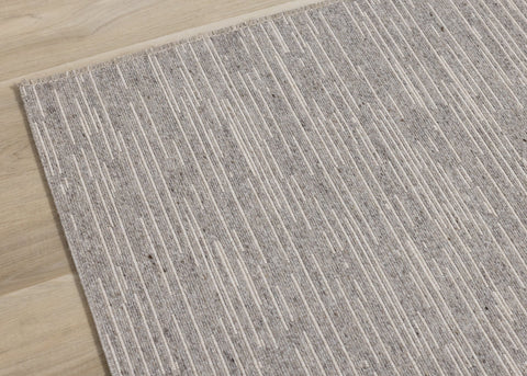 Peak Grey Textured Wool Rug by Kalora Interiors