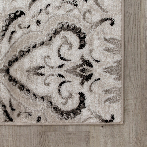 Platinum 1159_26 Faded Damask Pattern Area Rug by Kalora Interiors
