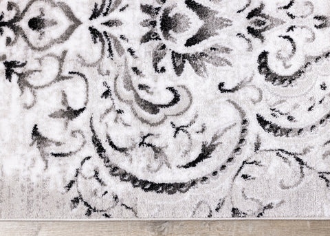 Platinum Venetian Silver Damask Rug by Kalora Interiors