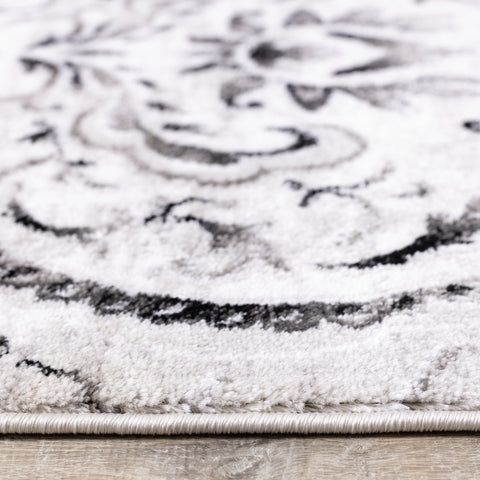 Platinum Venetian Silver Damask Rug by Kalora Interiors