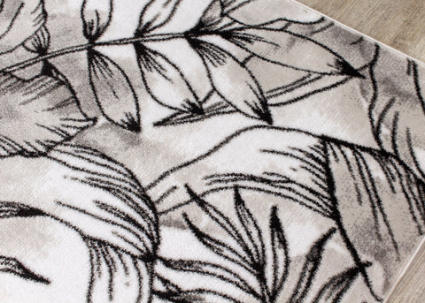 Platinum 2666_68 Grey Flower Pattern Area Rug by Kalora Interiors