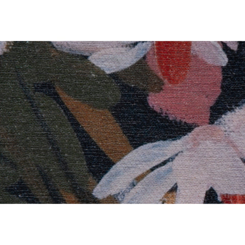 Bantu RBAN-79144 Black Pink Floral Flowers Area Rug by Renwil