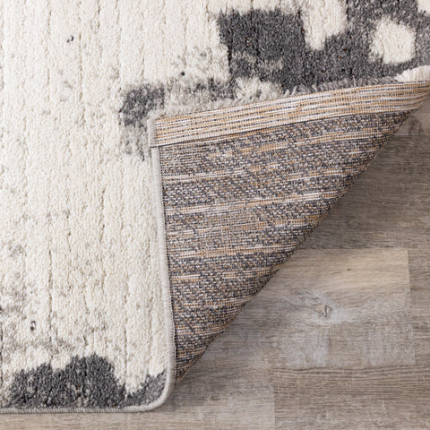 Ravine Cream Grey Cowhide Design Rug by Kalora Interiors