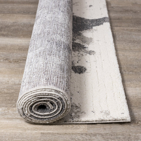 Ravine Cream Grey Cowhide Design Rug by Kalora Interiors
