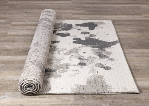 Ravine Cream Grey Cowhide Design Rug by Kalora Interiors