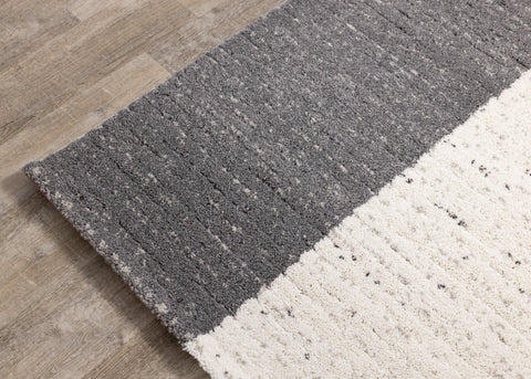 Ravine Cream Grey Rectangles Rug by Kalora Interiors