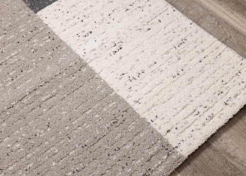 Ravine Cream Grey Rectangles Rug by Kalora Interiors