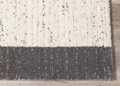 Ravine Cream Grey Rectangles Rug by Kalora Interiors