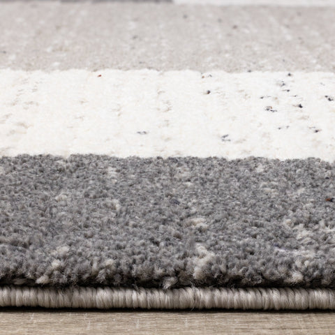 Ravine Cream Grey Rectangles Rug by Kalora Interiors