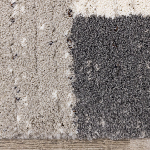 Ravine Cream Grey Rectangles Rug by Kalora Interiors