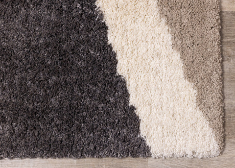 Rondo Beige Grey Cream Zig Zag Rug by Kalora Interiors