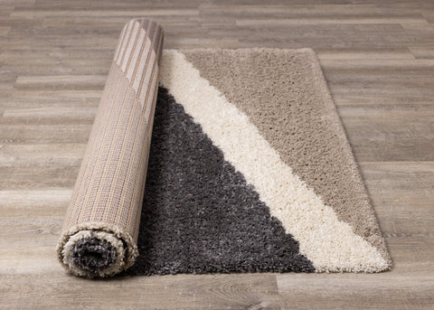 Rondo Beige Grey Cream Zig Zag Rug by Kalora Interiors