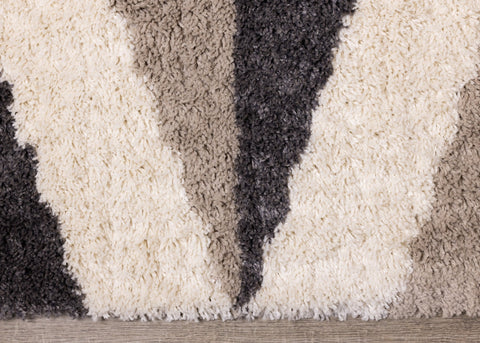 Rondo Beige Grey Cream Zig Zag Rug by Kalora Interiors