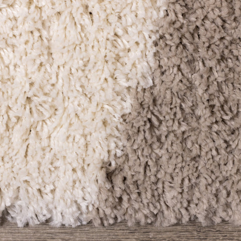 Rondo Beige Grey Cream Zig Zag Rug by Kalora Interiors