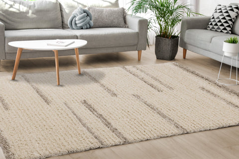 Rondo Cream Beige Shag Rug by Kalora Interiors