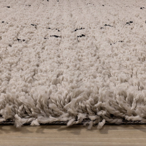Rondo Beige Black Diamond Stitch Shag Rug by Kalora Interiors