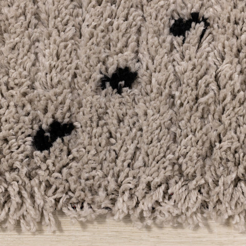 Rondo Beige Black Diamond Stitch Shag Rug by Kalora Interiors