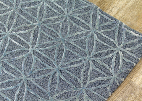 Royal 7183B Blue Handtufted Triangles Rug By Kalora Interiors