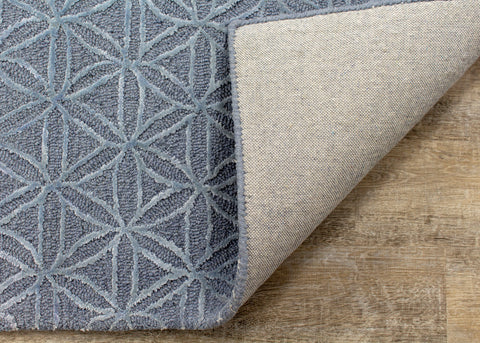Royal 7183B Blue Handtufted Triangles Rug By Kalora Interiors