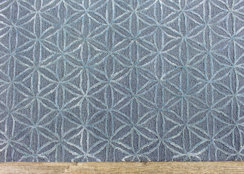Royal 7183B Blue Handtufted Triangles Rug By Kalora Interiors