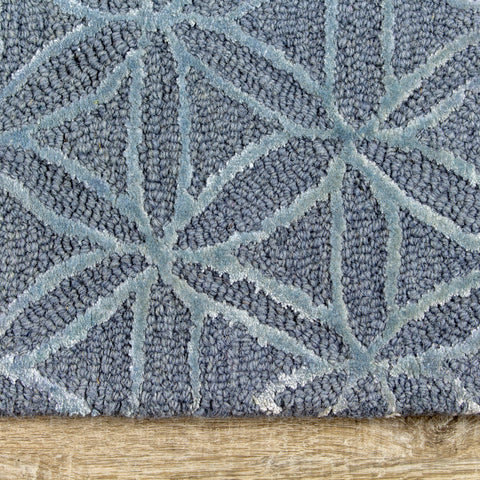 Royal 7183B Blue Handtufted Triangles Rug By Kalora Interiors