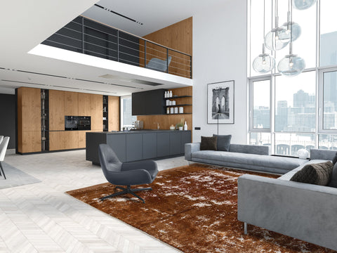 Sabine Orange Cream Distressed Rug by Kalora Interiors