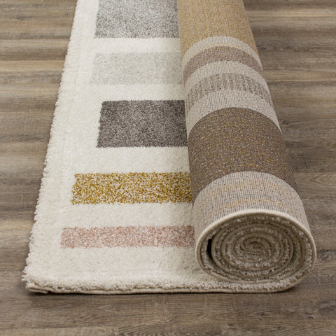 Sable 2053_T917 Cream Purple Yellow Blocks Rug By Kalora Interiors