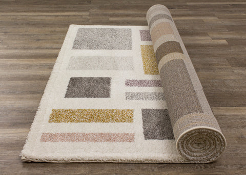 Sable 2053_T917 Cream Purple Yellow Blocks Rug By Kalora Interiors