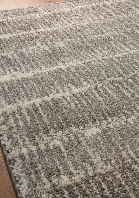 Sable 6901_G240 Grey/White Striped Cords Area Rug by Kalora Interiors