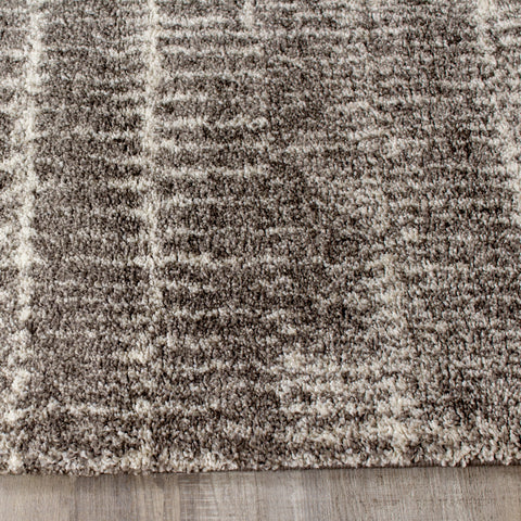 Sable 6901_G240 Grey/White Striped Cords Area Rug by Kalora Interiors