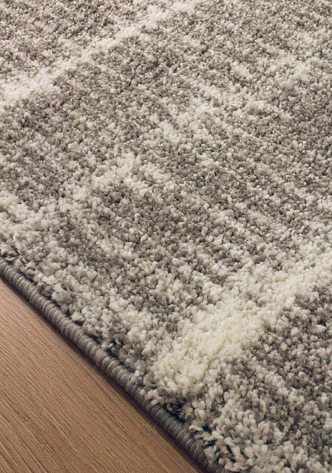 Sable 6901_G240 Grey/White Striped Cords Area Rug by Kalora Interiors