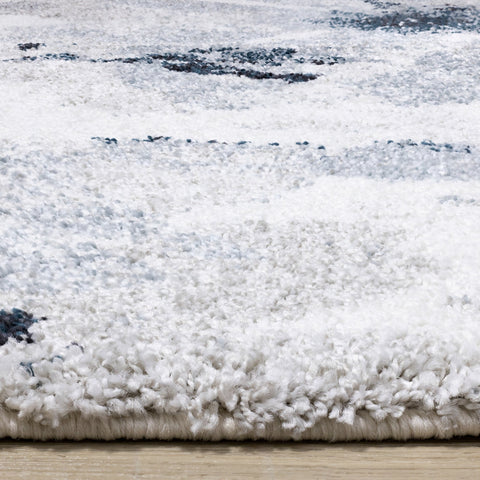 Sable Grey Cream Blue Floral Pattern Rug by Kalora Interiors