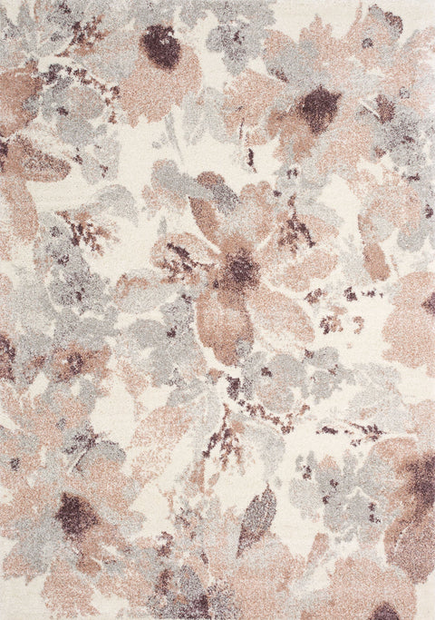 Sable 8289_T912 Flower Pattern Pink Cream Area Rug by Kalora Interiors