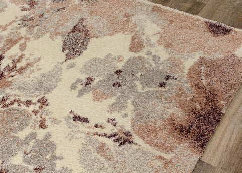 Sable 8289_T912 Flower Pattern Pink Cream Area Rug by Kalora Interiors