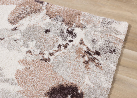 Sable Cream Grey Pink Flowers Rug by Kalora Interiors