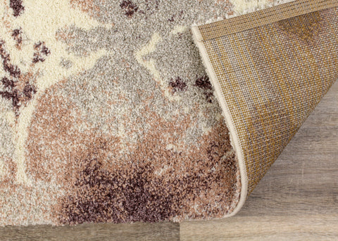 Sable 8289_T912 Flower Pattern Pink Cream Area Rug by Kalora Interiors