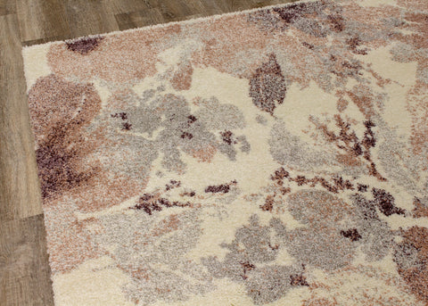 Sable 8289_T912 Flower Pattern Pink Cream Area Rug by Kalora Interiors