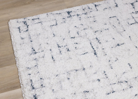 Sable Cream Blue Soft Grid Rug by Kalora Interiors