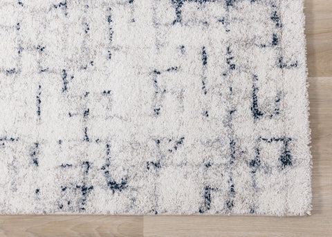 Sable Cream Blue Soft Grid Rug by Kalora Interiors