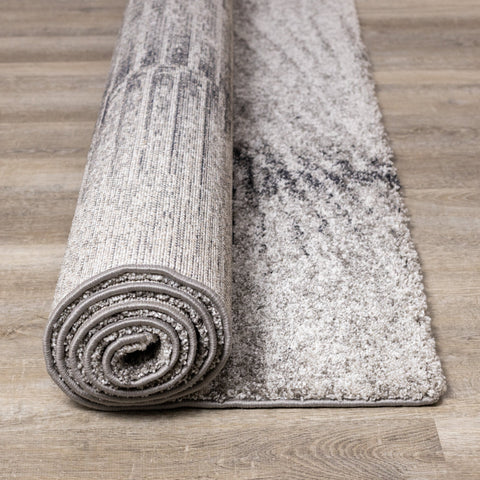 Sable Grey Cream Zebra Ripple Rug by Kalora Interiors